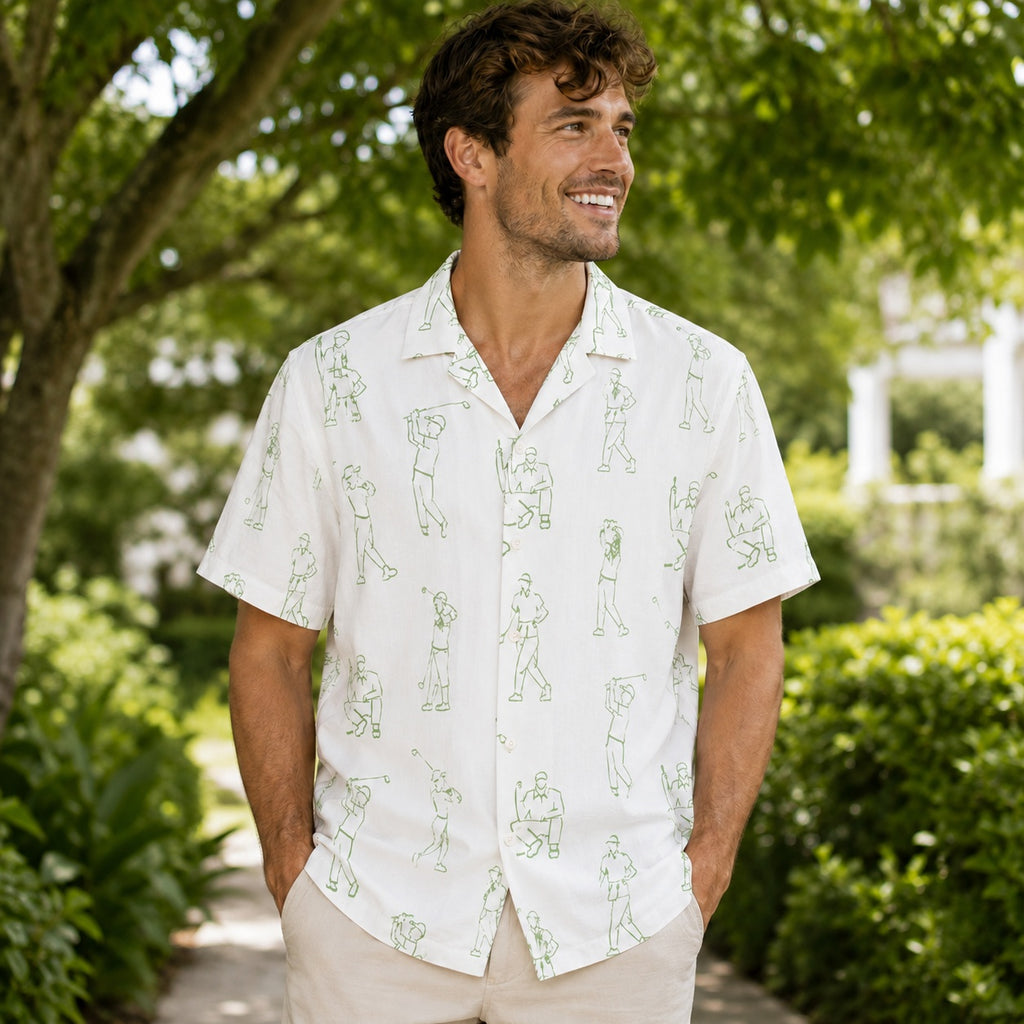 Golf Style Print Hawaiian Shirt, Golf Button Down Shirt, Golf Lover Shirt HW11