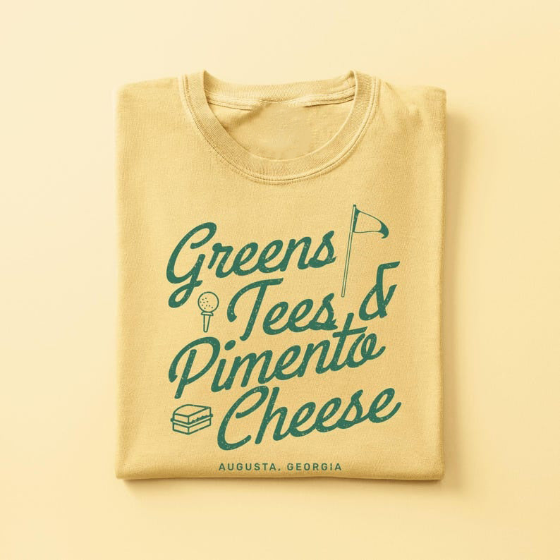Funny Golf Tee Shirt, Vintage Golf Shirt, Greens Tees Pimento Cheese Shirt, Augusta National Golf Club, Georgia Golf, Retro Golf Lover Gift SGTP08
