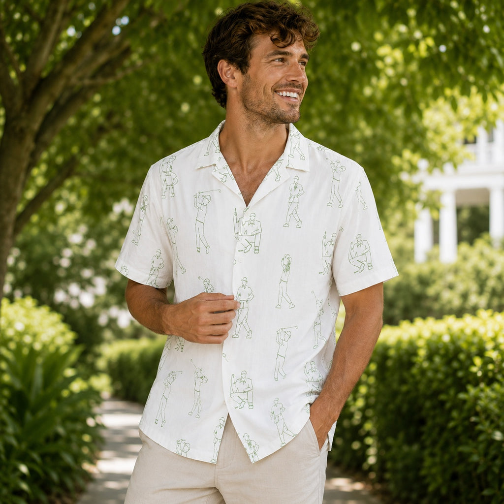 Golf Style Print Hawaiian Shirt, Golf Button Down Shirt, Golf Lover Shirt HW11