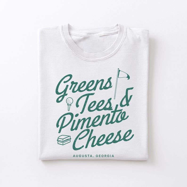 Funny Golf Tee Shirt, Vintage Golf Shirt, Greens Tees Pimento Cheese Shirt, Augusta National Golf Club, Georgia Golf, Retro Golf Lover Gift SGTP08