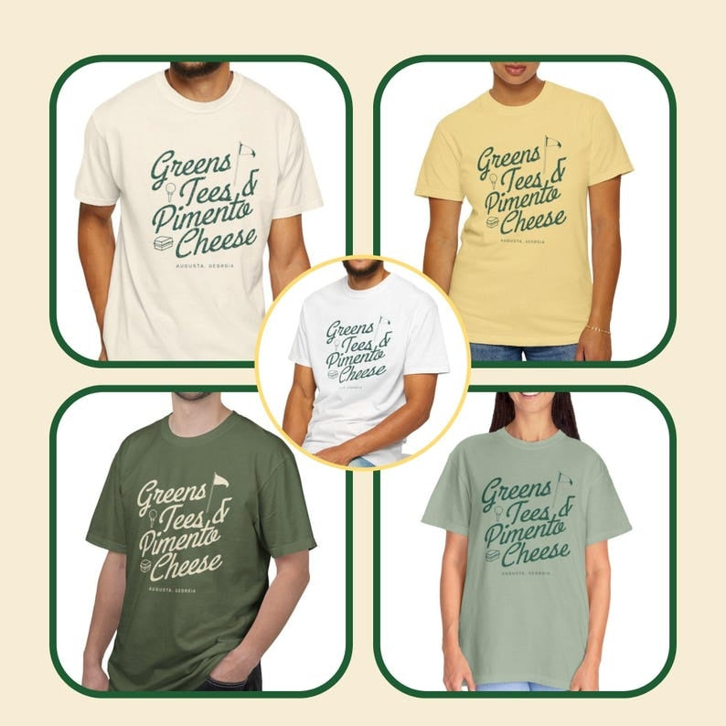 Funny Golf Tee Shirt, Vintage Golf Shirt, Greens Tees Pimento Cheese Shirt, Augusta National Golf Club, Georgia Golf, Retro Golf Lover Gift SGTP08