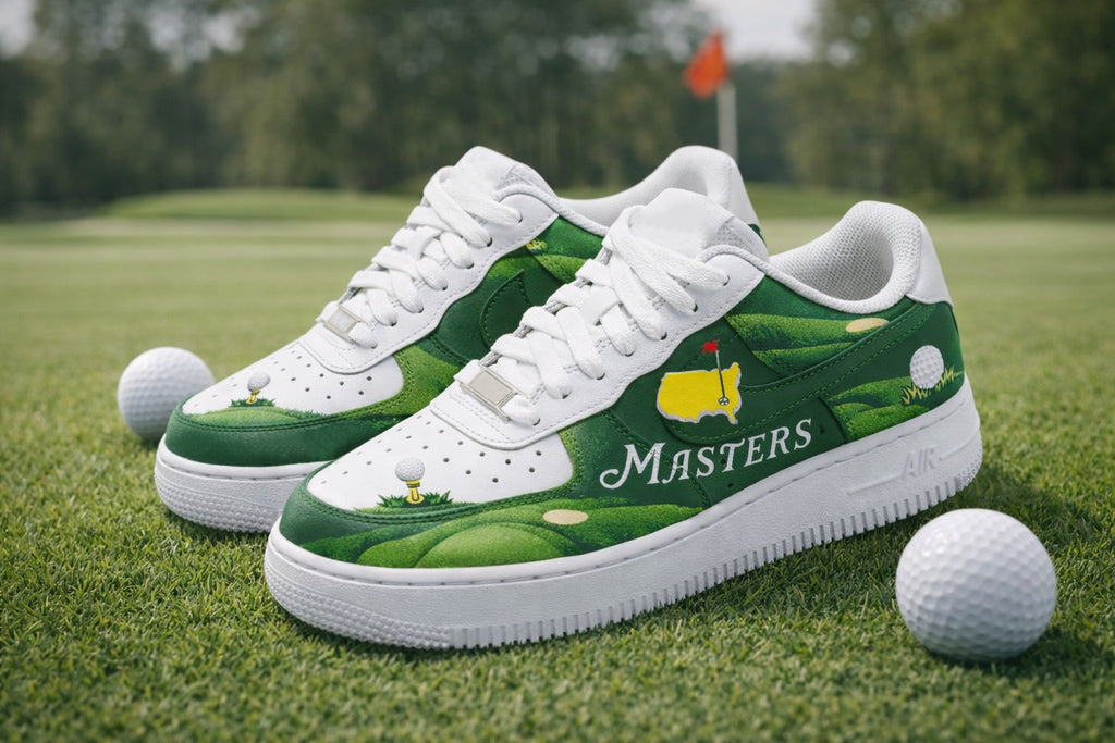 Masters Inspired Custom Golf Sneakers, Green Fairway Golf Shoes, Golf Inspired Shoes, Golf Footwear SHGTP06