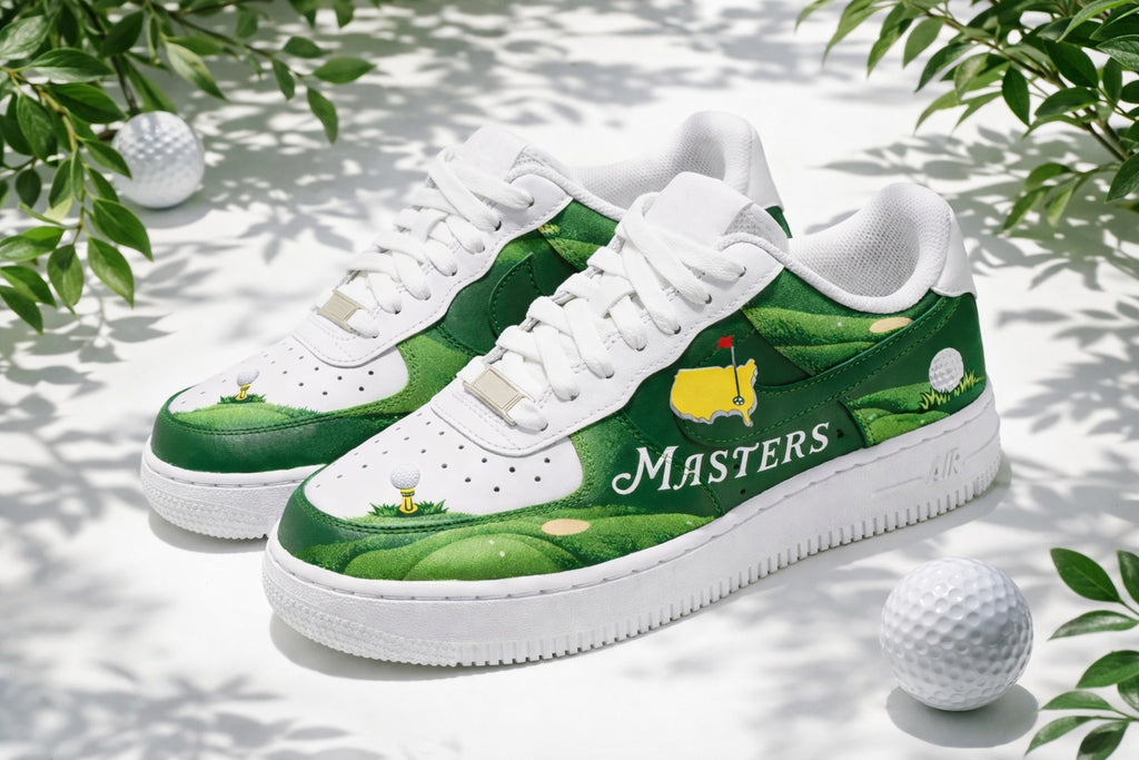 Masters Inspired Custom Golf Sneakers, Green Fairway Golf Shoes, Golf Inspired Shoes, Golf Footwear SHGTP06