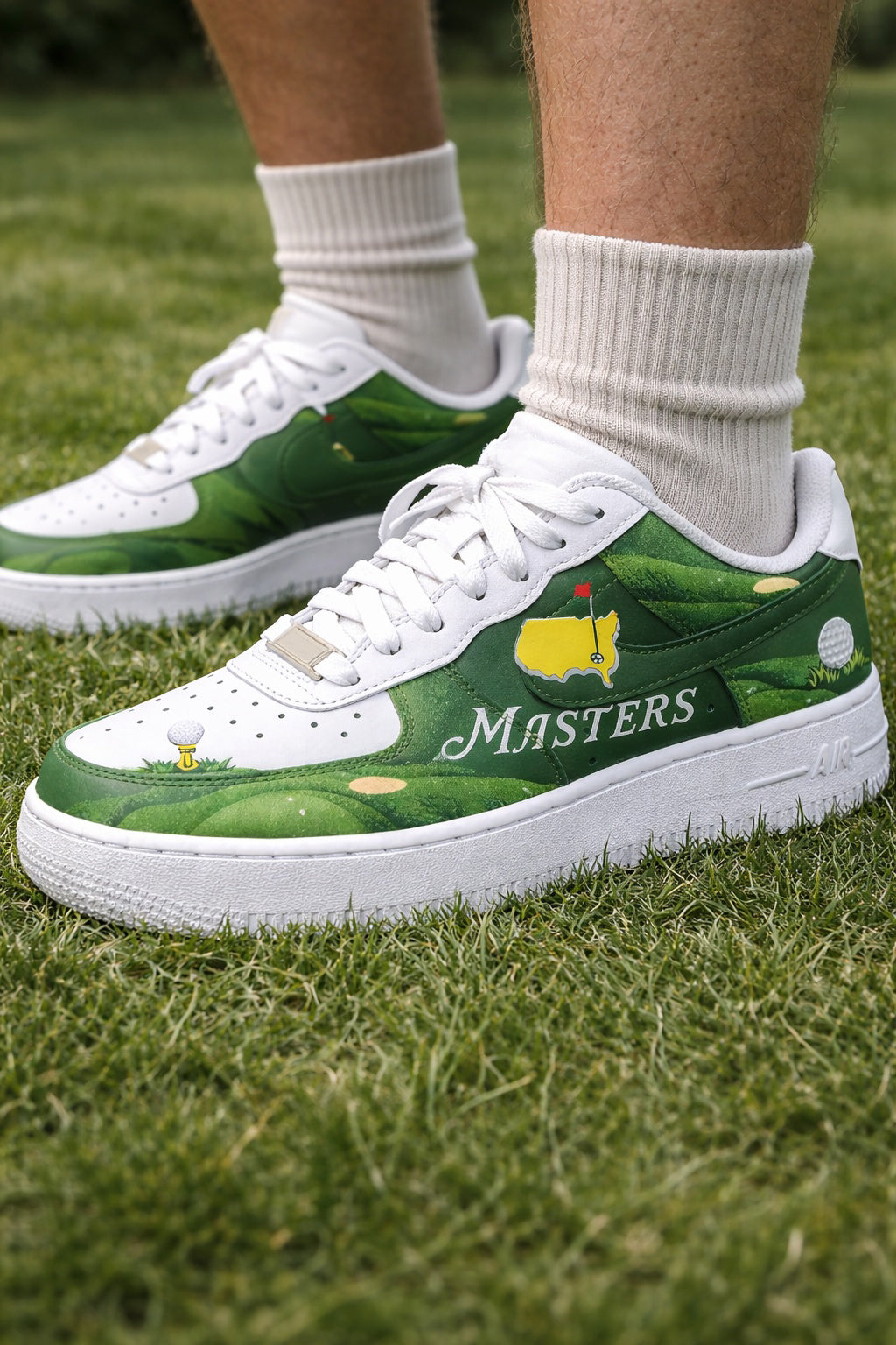 Masters Inspired Custom Golf Sneakers, Green Fairway Golf Shoes, Golf Inspired Shoes, Golf Footwear SHGTP06