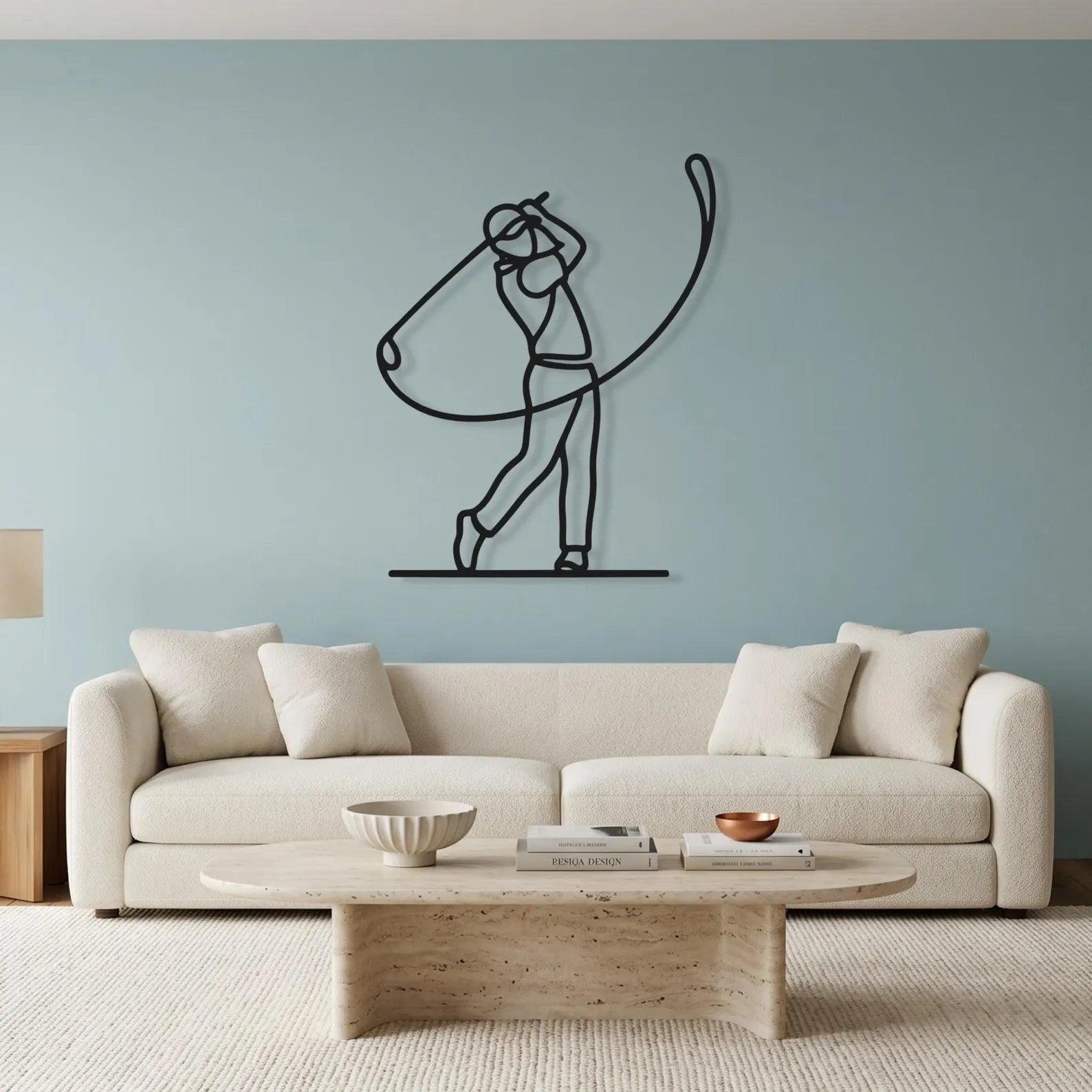 Female Golfer Wall Art – Minimalist Metal Golf Decor for Home Office Zeki Gözel. MWAGTP16