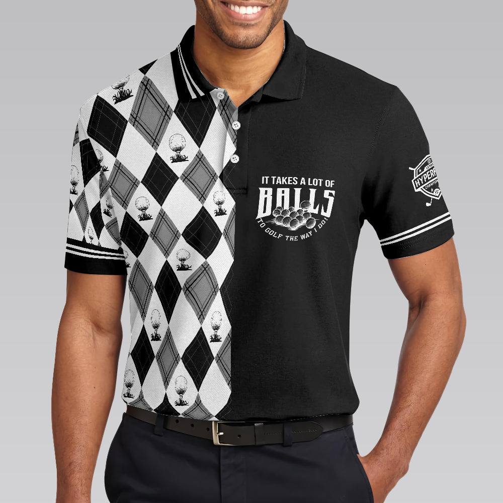 Golf The Way I Do Golf Polo Shirt, Checkered Pattern Golf Ball Pattern Polo Shirt, Unisex Summer Golf Polo Shirt, Short Sleeve Golf Shirt, Polo for Golfer PLN06