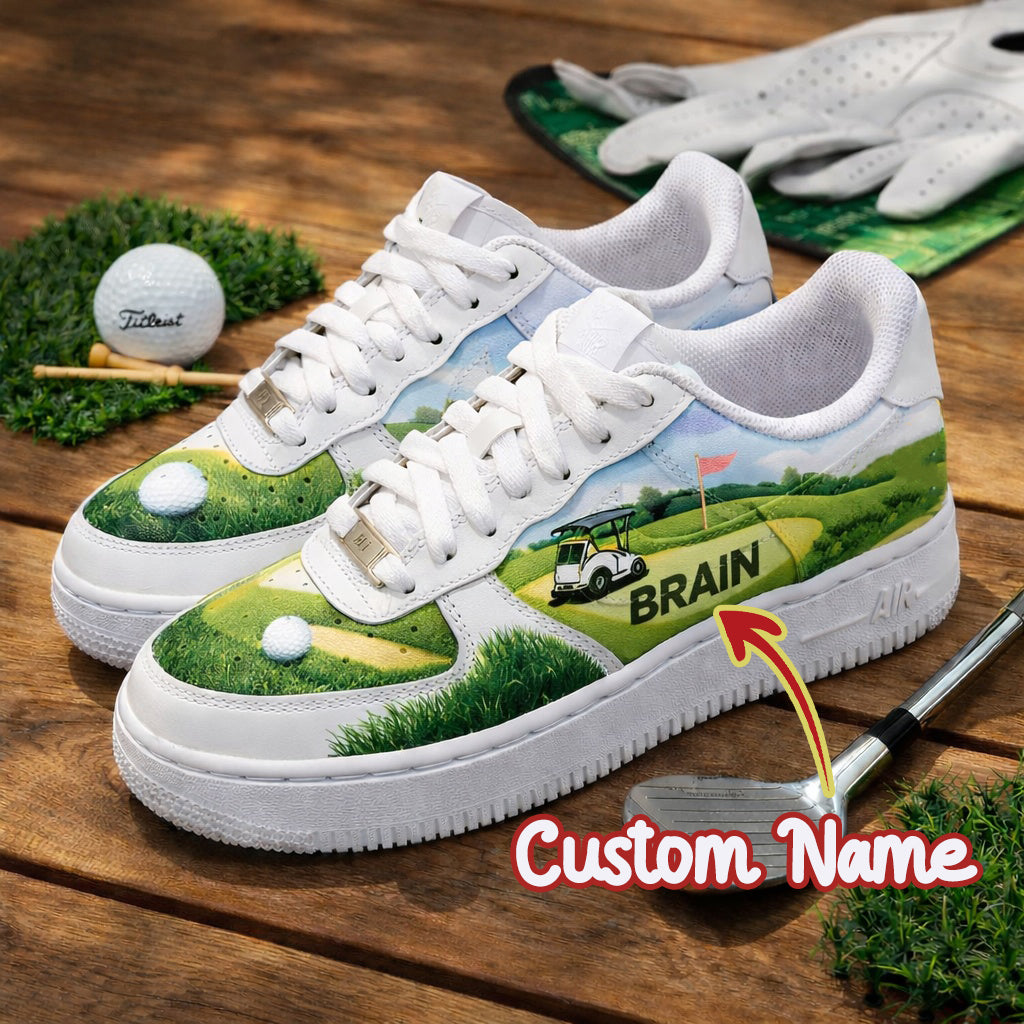 Custom Golf Course Style Sneakers, Personalized Golf Shoes for Men & Women, Custom Golf Shoes, Unique Gift for Golf Lover SHGTP02