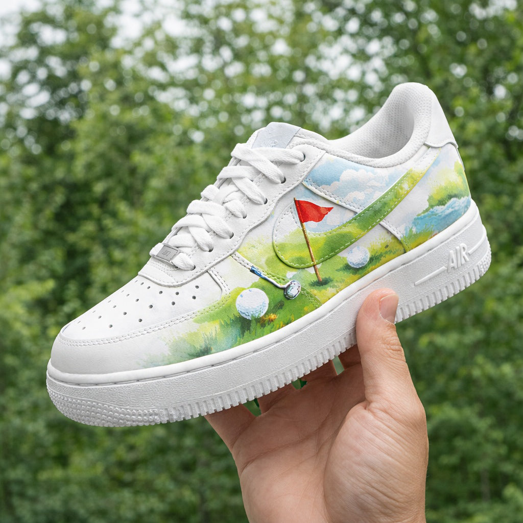 Watercolor Summer - Golf Course Style Sneakers, Personalized Golf Shoes for Men & Women, Custom Golf Shoes, Unique Gift for Golf Lover SHGTP01