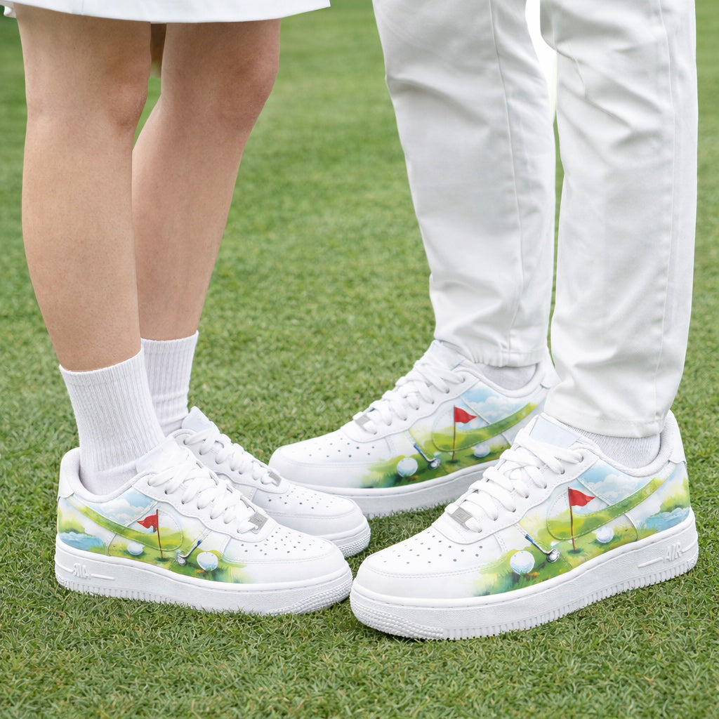 Watercolor Summer - Golf Course Style Sneakers, Personalized Golf Shoes for Men & Women, Custom Golf Shoes, Unique Gift for Golf Lover SHGTP01