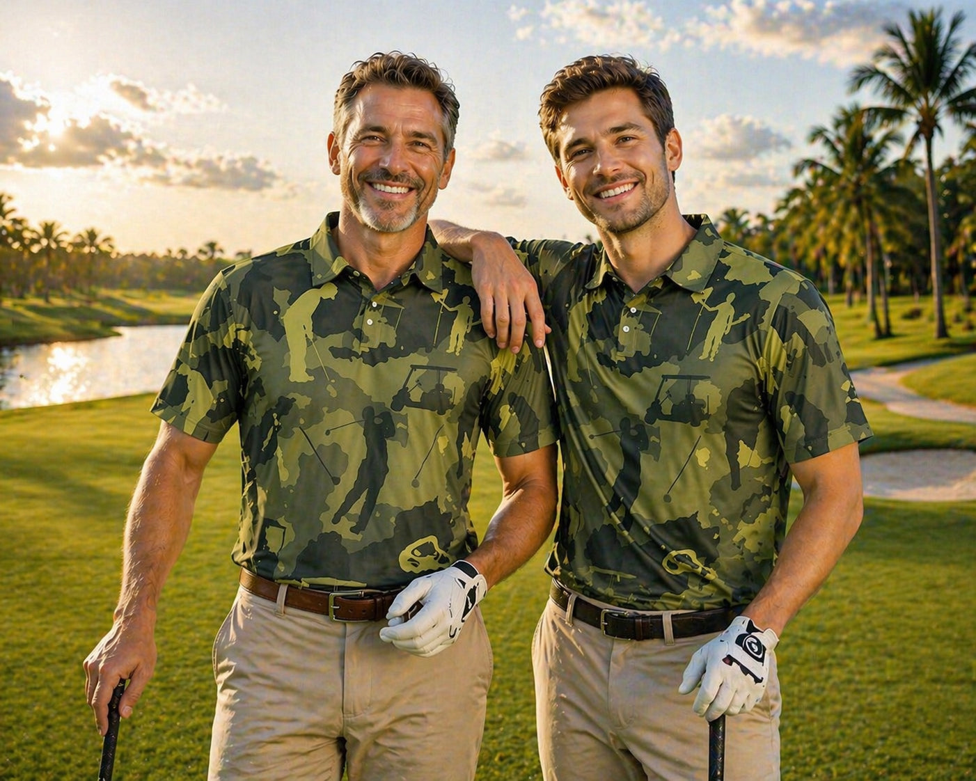 Camouflage Texture Golf Polo Shirt, Camo Golf Pattern Polo Shirt, Unisex Summer Golf Polo Shirt, Short Sleeve Golf Shirt, Polo for Golfer PLN05