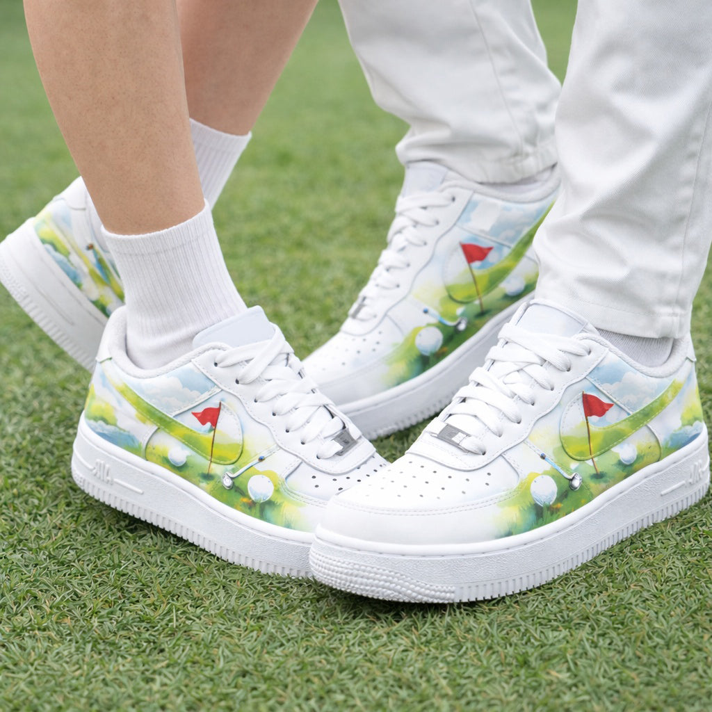 Watercolor Summer - Golf Course Style Sneakers, Personalized Golf Shoes for Men & Women, Custom Golf Shoes, Unique Gift for Golf Lover SHGTP01