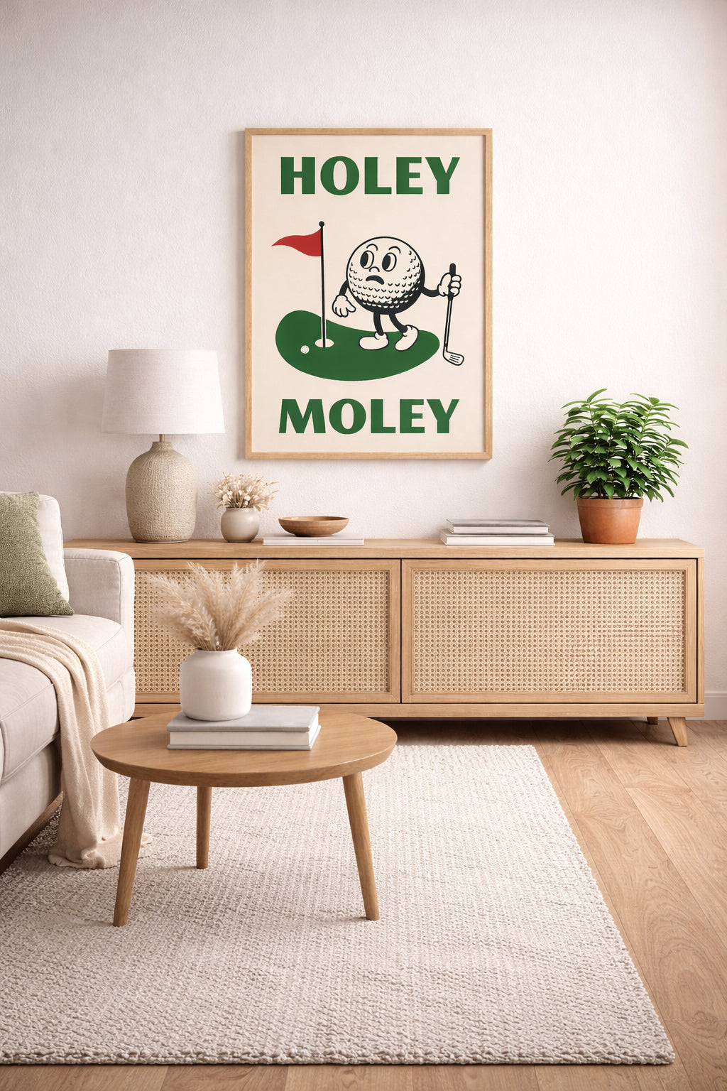 Holey Moley Golf Art Print, Funny Art Golf Poster, Modern Sports Decor, Golf Course Print, Home Decor PTGTP04