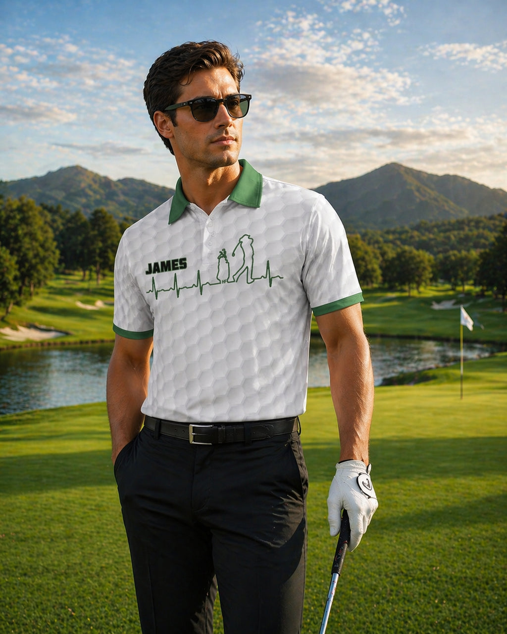 Personalized Golf Beat Polo Shirt, Golf Pattern Golf Shirt, Unisex Summer Golf Polo Shirt, Short Sleeve Golf Shirt, Polo for Golfer PLN04