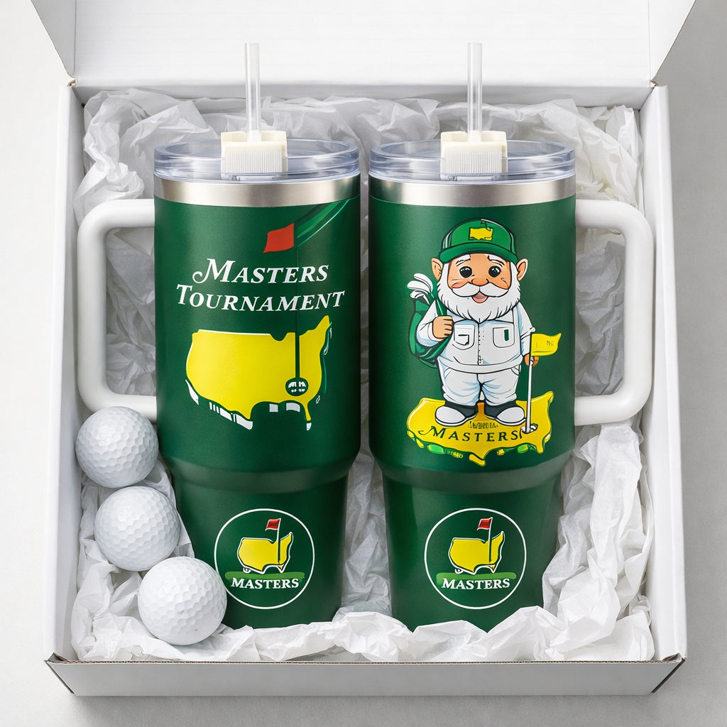 Masters Golf Tumbler 40oz, Golf Tournament 2026 Tumbler, Printed Golf Tumblers With Handle, Golf Lover Gift TBGTP01