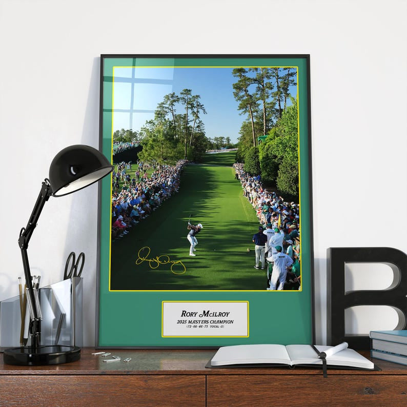 Mcilroy 2025 Masters Winner Print Art Poster, Career Grand Slam Decor Tribute Modern Sports Decor, Golf Course Print, Home Decor PTGTP03