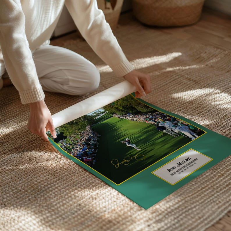 Mcilroy 2025 Masters Winner Print Art Poster, Career Grand Slam Decor Tribute Modern Sports Decor, Golf Course Print, Home Decor PTGTP03