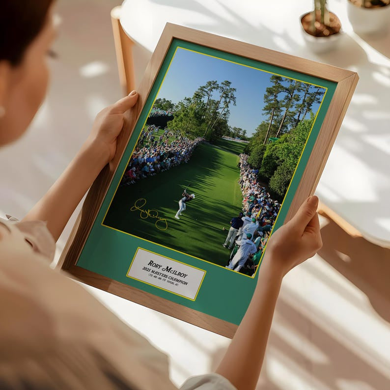 Mcilroy 2025 Masters Winner Print Art Poster, Career Grand Slam Decor Tribute Modern Sports Decor, Golf Course Print, Home Decor PTGTP03