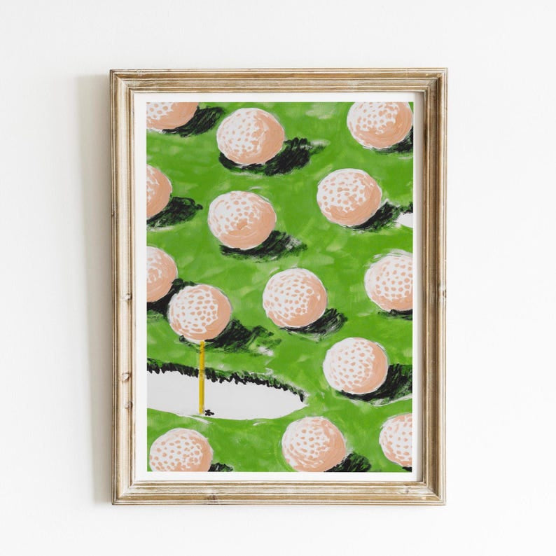Set of 3 Augusta Girls Golf Prints, Feminine Golf Wall Art, Pastel Golf Poster, Pink Golf Art Poster Gift, Women Golf Style Poster PTGTP01