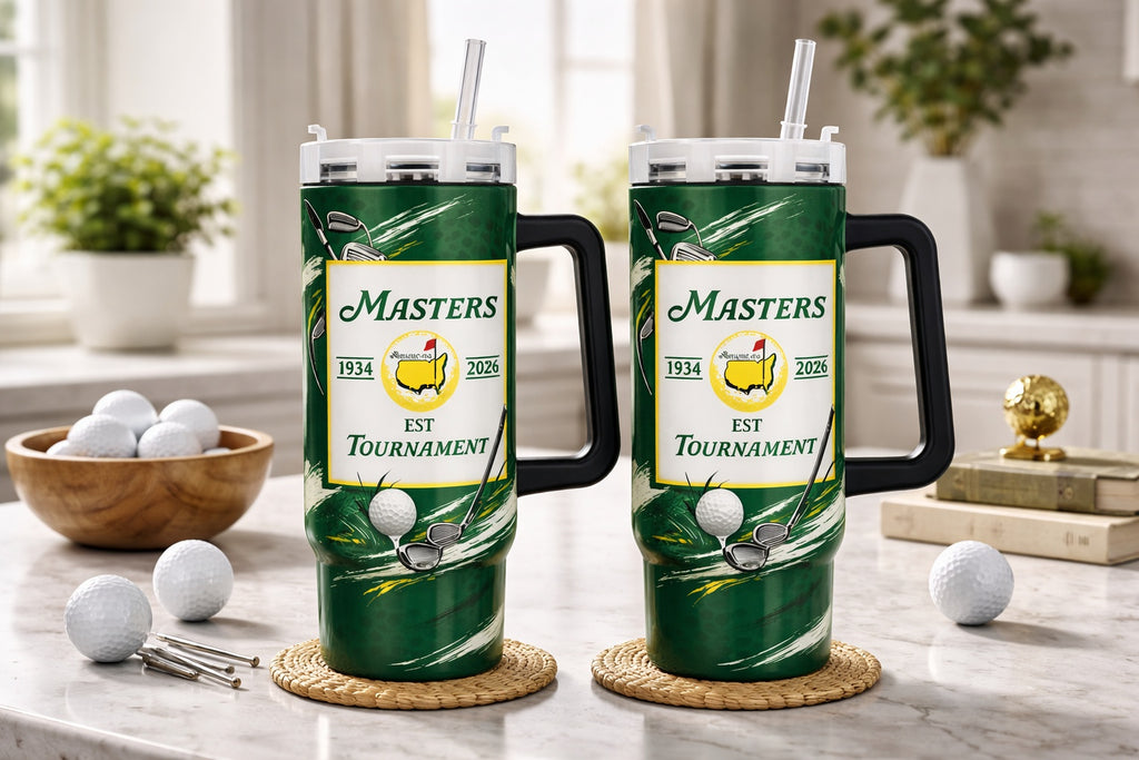 Masters Golf 2026 Tumbler 40oz, Golf Tournament 2026 Tumbler, Printed Golf Tumblers With Handle, Golf Lover Gift TBGTP03