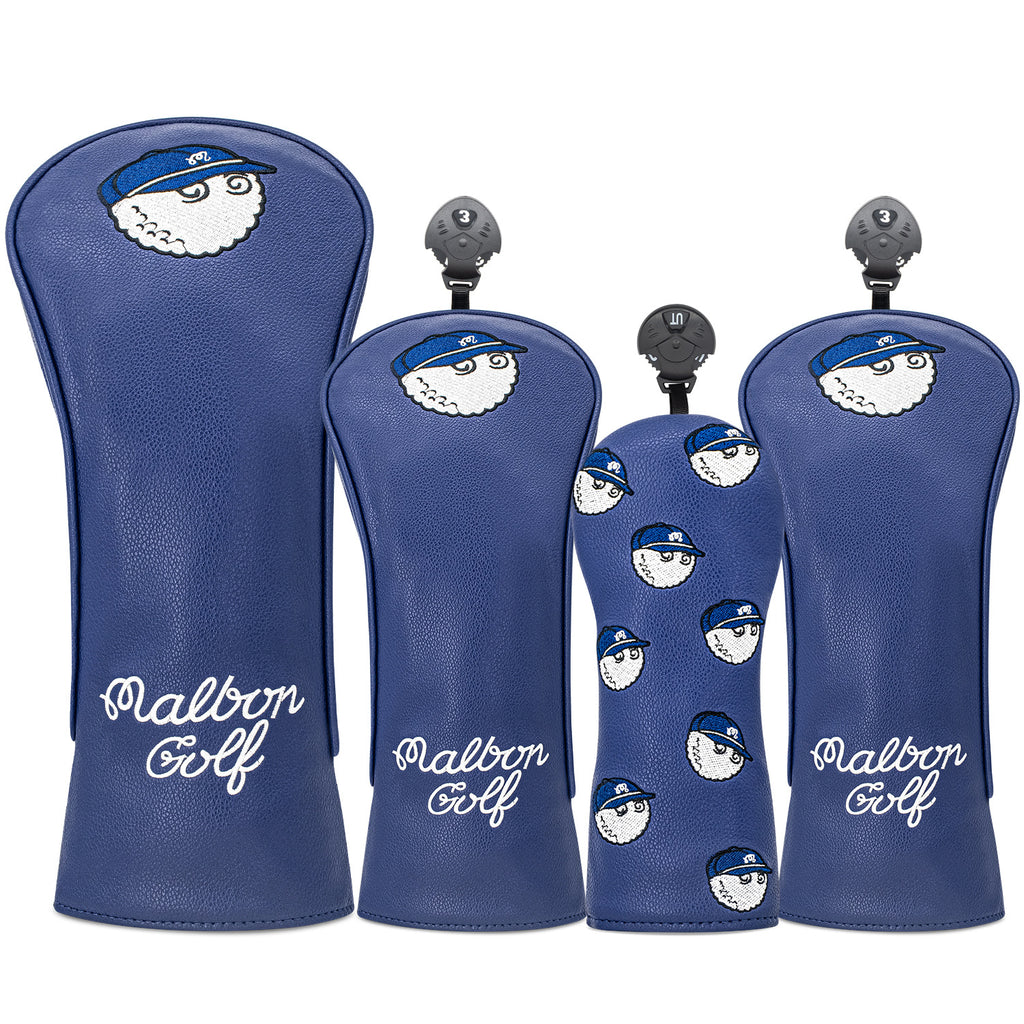 Blue Fisherman Golf Club Protective Cover, Thickened Waterproof Pu Embroidery, Driver and Fairway Wood Club Head Cover. GHGOLF2