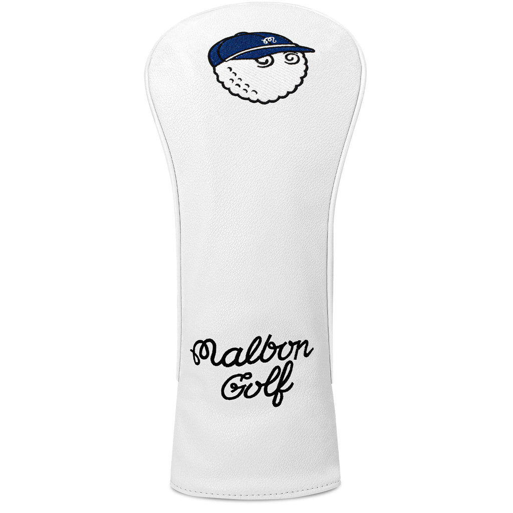 White Fisherman Golf Club Protective Cover, Thickened Waterproof Pu Embroidery, Driver and Fairway Wood Club Head Cover. GHGOLF3