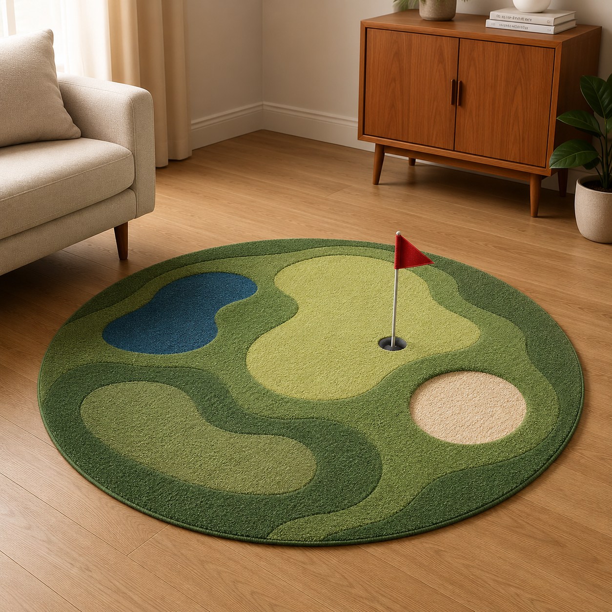 Golf Green Wool Area Rug Streetwear Game Decore . RGTP8