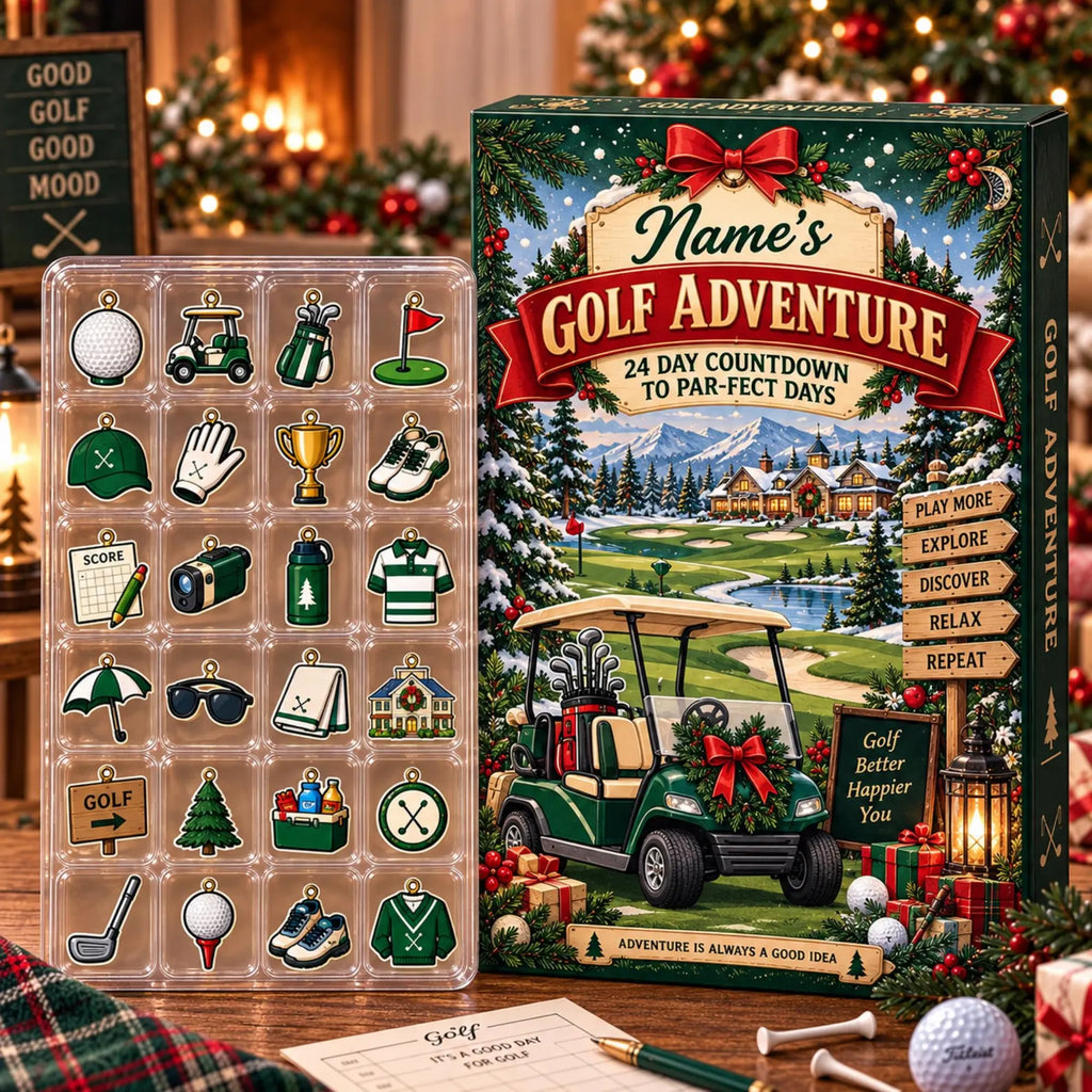 Personalized Golf Advent Calendar: 24-Day Countdown Ornament (2026). ACGTP02
