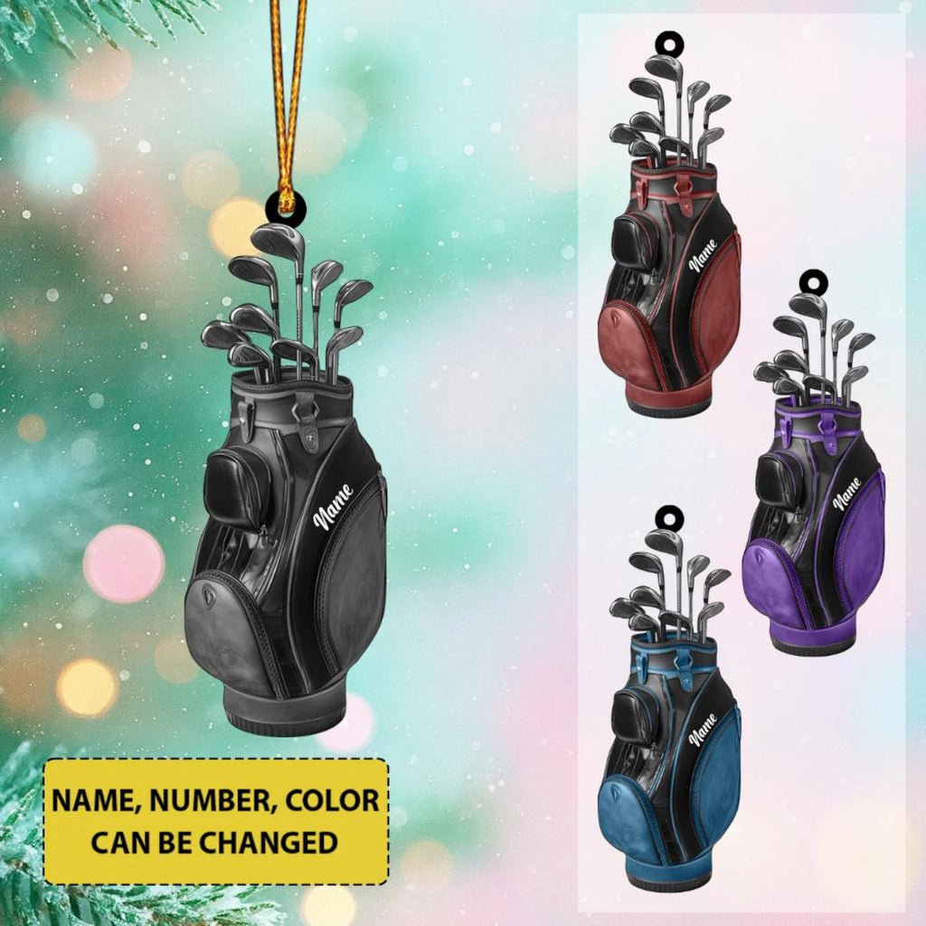 Personalized Golf Bag Christmas Ornament Gift For Golf Player Custom Golfing Ornament Golfer Ornament Golf Club Decor Golf. ONMGTP11