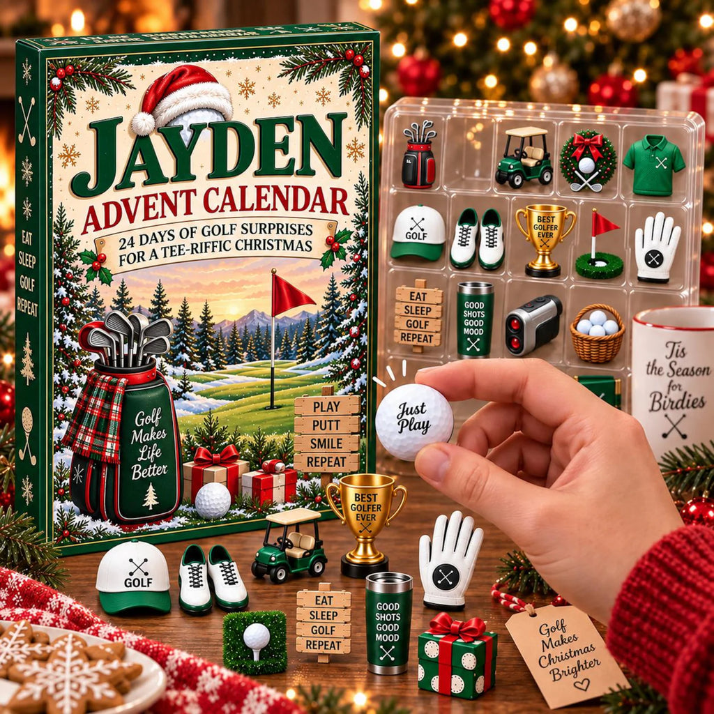 Personalized Golf Christmas Advent Calendar Blind Box - Custom Holiday Mini Figures Set, Golf lover gift. ACGTP08