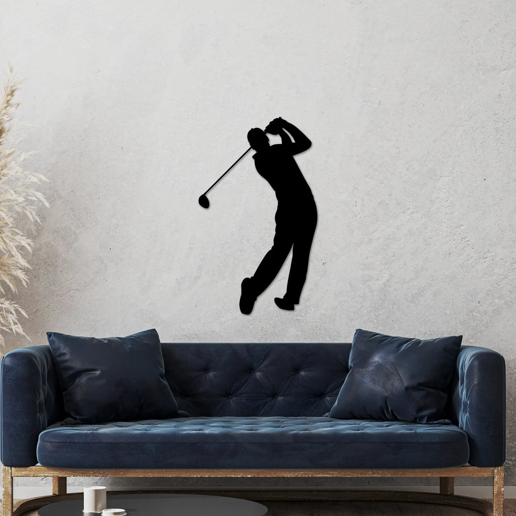 Golfer Silhouette, Golf Art, Metal Golf Art, Metal wall Art, Gift for Golfer, Golf Silhouette, Golf Club, 19th hole. MWAGTP06