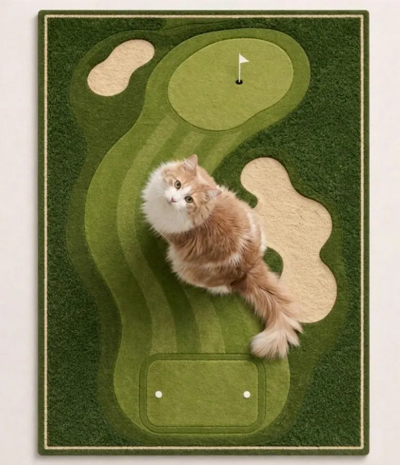 Golf Course Area Rug for Kids Playroom & Nursery – Fun 3D Green Fairway Carpet – Unique Sport Decor for Golf Lovers, Gamers,. RGTP25