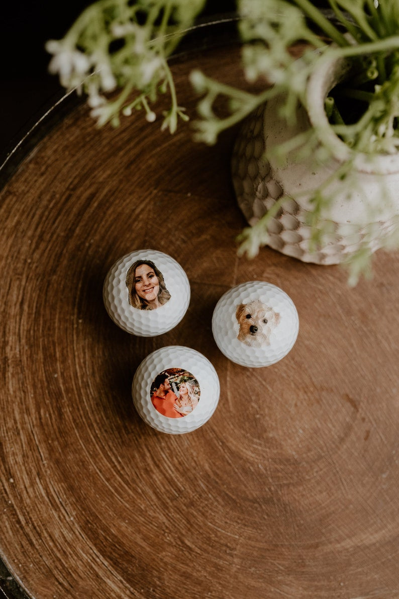 Personalized Photo Golf Balls, Funny Custom Name Photo/Pet Golf Balls, Prank Golf Gift for Him CTGB02