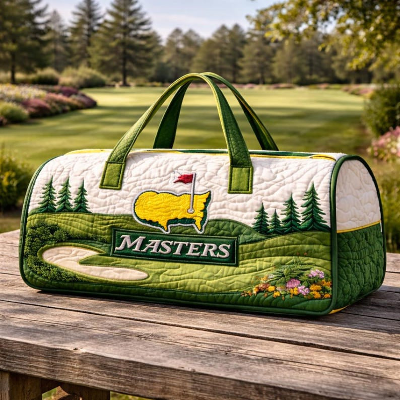 Custom Golf Masters Quilted Duffle Bag, Camper Bus Travel Weekender Bag, Best Duffle Bags, Golf Bag, Sport Bag Gift GDQ01