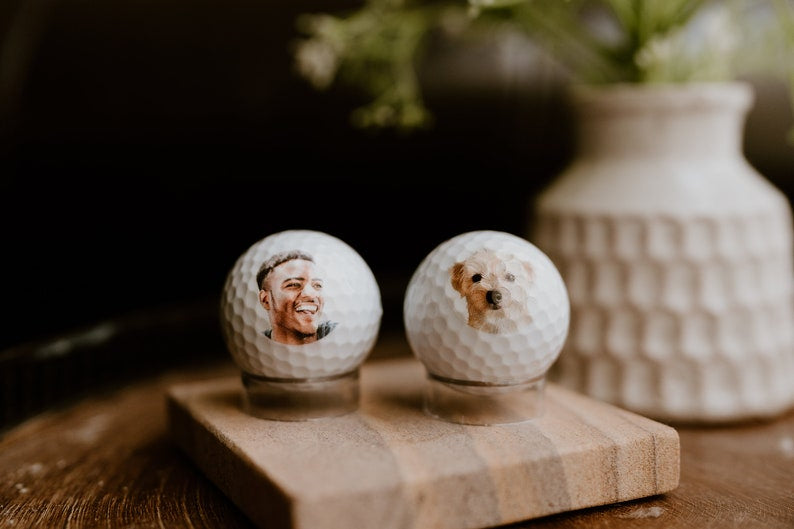 Personalized Photo Golf Balls, Funny Custom Name Photo/Pet Golf Balls, Prank Golf Gift for Him CTGB02