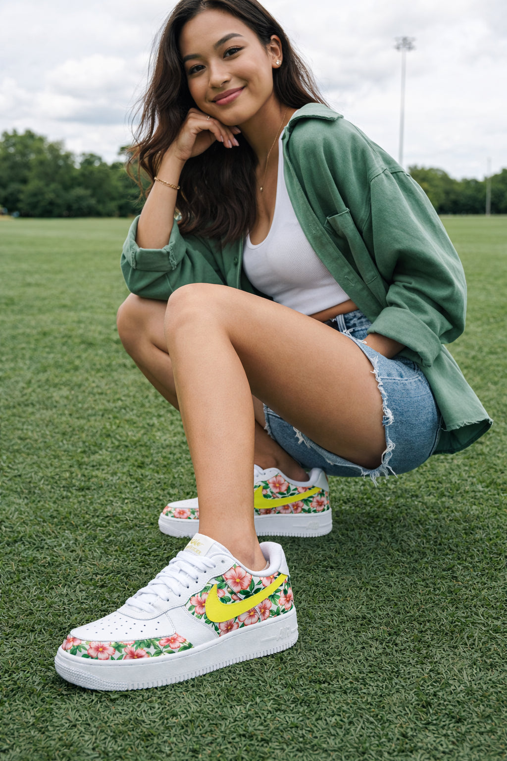 Flower Floral Golf Sneakers, Golf Shoes for Her, Custom Golf Shoes, Unique Gift for Golf Lover SHGTP21