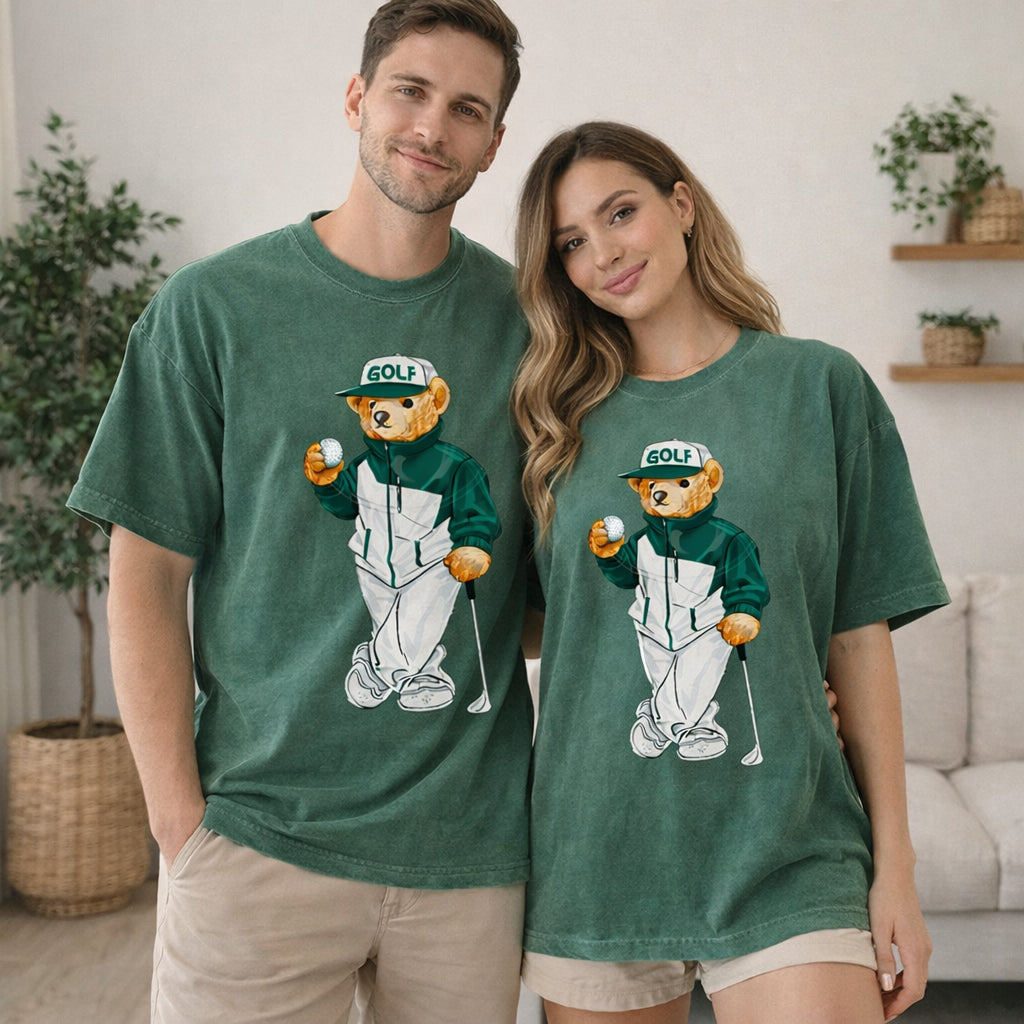 Golf Bear Comfort Shirt, Masters Inspired Golf Tee, Preppy Golf Graphic Tee, Vintage Golf Shirt, Boutique Golf Tee, Vintage Bear Shirt CF04