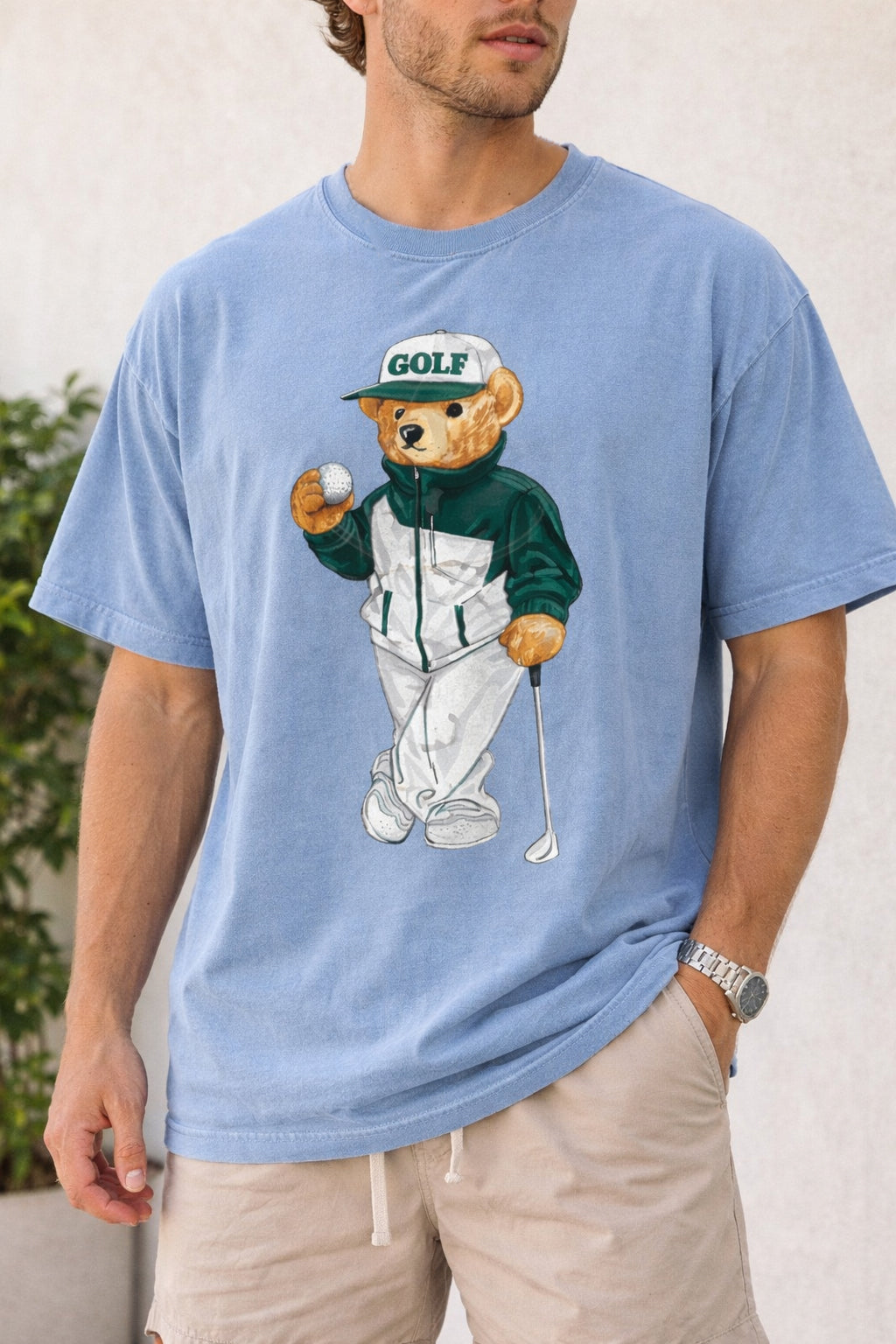Golf Bear Comfort Shirt, Masters Inspired Golf Tee, Preppy Golf Graphic Tee, Vintage Golf Shirt, Boutique Golf Tee, Vintage Bear Shirt CF04