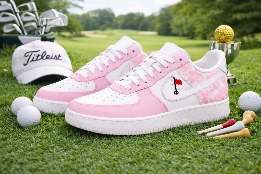 Pink Course Golf Sneakers, Personalized Golf Shoes for Men/Women, Custom Sport Shoes, Custom Golf Shoes, Unique Gift for Golf Lover SHGTP25