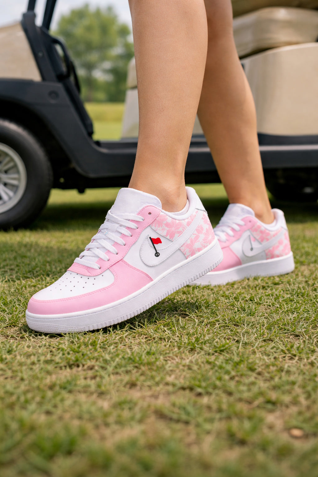 Pink Course Golf Sneakers, Personalized Golf Shoes for Men/Women, Custom Sport Shoes, Custom Golf Shoes, Unique Gift for Golf Lover SHGTP25