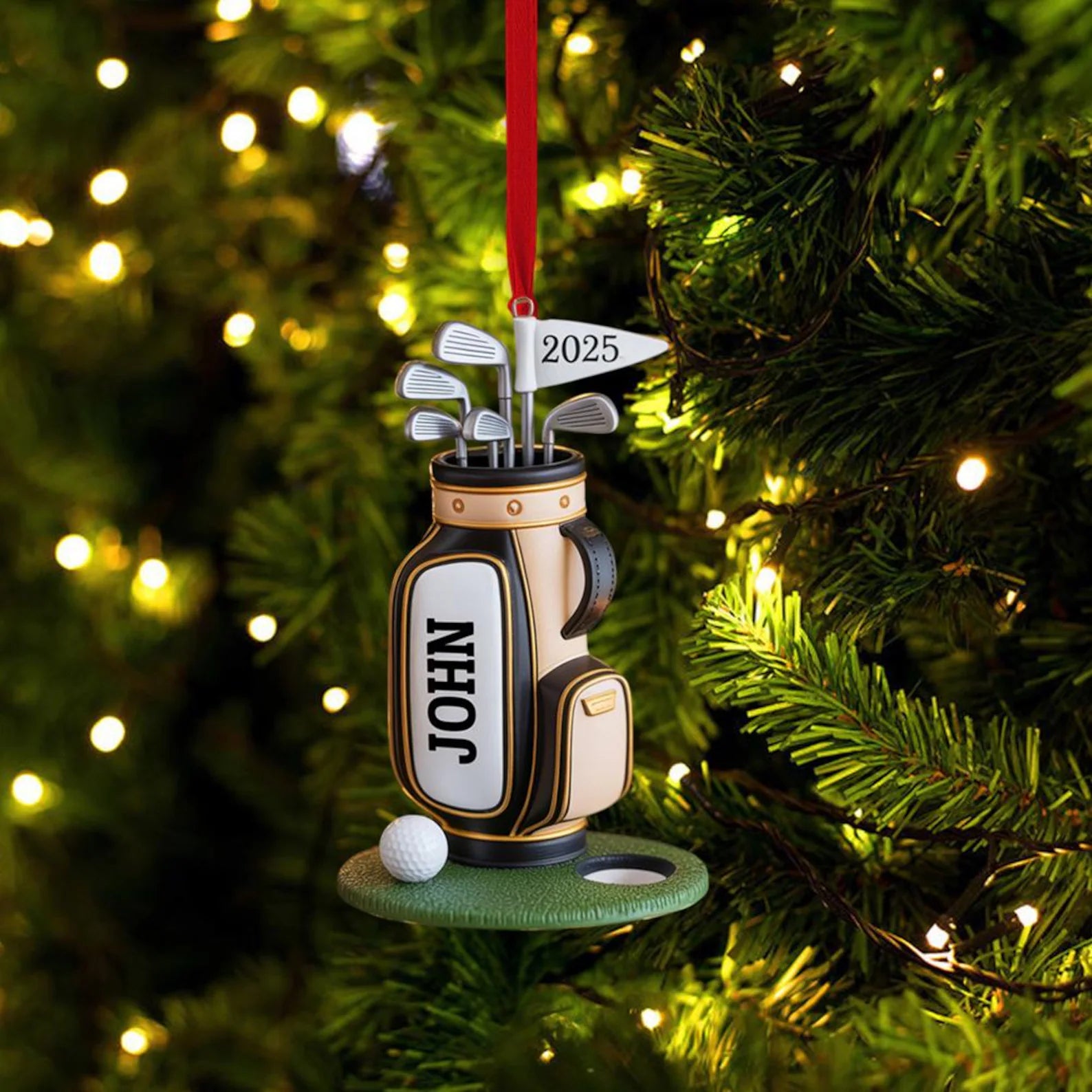 Personalized Golf Bag Ornament, Custom Name Golf Lover Christmas Ornament 2026, Gift for Golf Dad, Gift For Pro Golfer, Golf Club Gift 2026. ONMGTP15