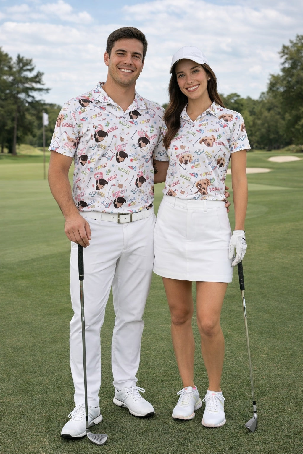 Custom Photo Polo Shirt for Golfer, Funny Golf Pattern On Polo Shirt, Personalized Short Sleeve Golf Shirt, Custom Polo for Golfer, Custom Polo Shirt Gift PLSGTP13