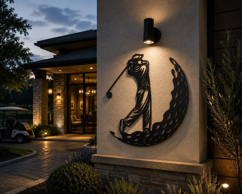 Golf Metal Wall Art, Golfer Silhouette Decor, Sports Lover Gift Moon Art. MWAGTP17