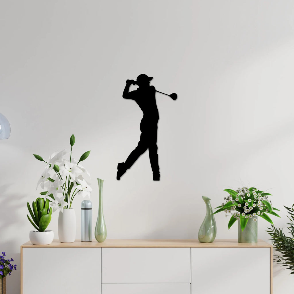 Golfer Silhouette, Golf Art, Metal Golf Art, Metal wall Art, Gift for Golfer, Golf Silhouette, Golf Club, 19th hole. MWAGTP08