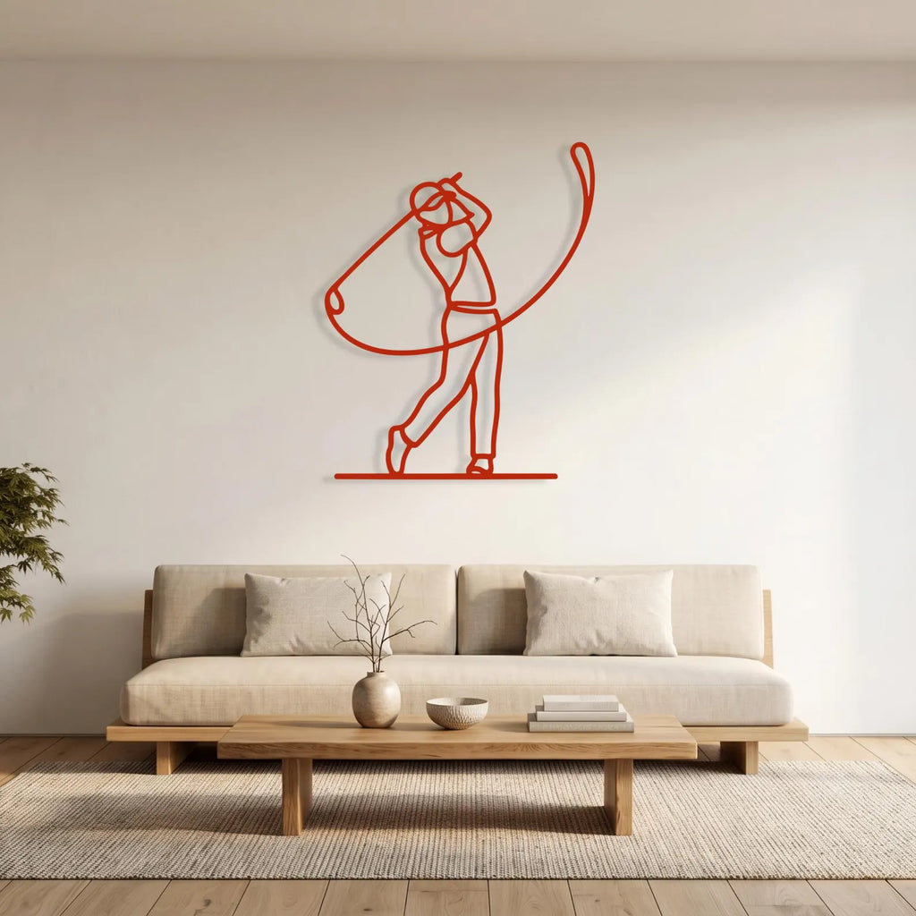 Female Golfer Wall Art – Minimalist Metal Golf Decor for Home Office Zeki Gözel. MWAGTP16