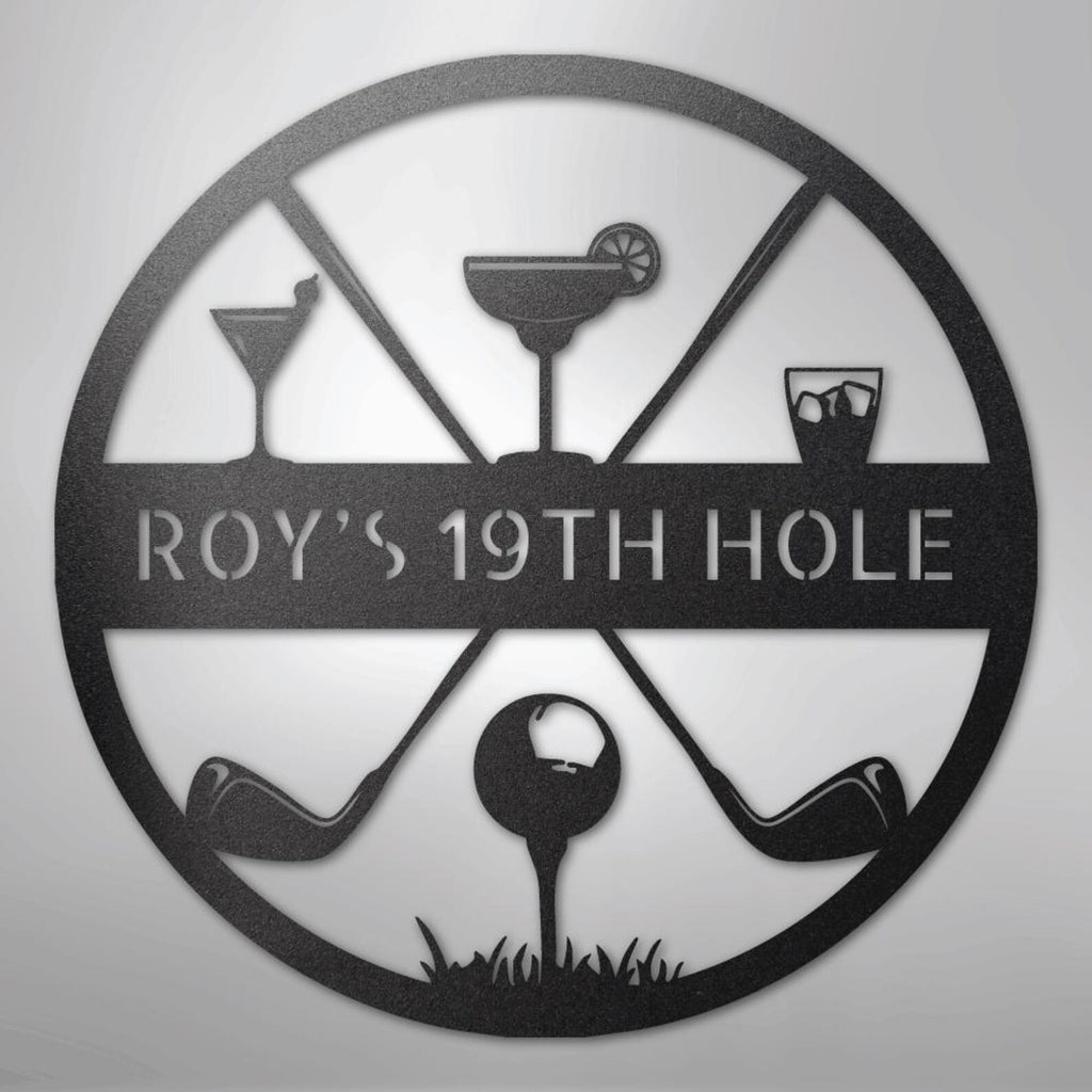 Personalized 19th Hole Metal Sign Golf Bar Decor Custom Golf Name Sign Outdoor Bar Sign Golfer Gift Man Cave Wall Art. MWAGTP05