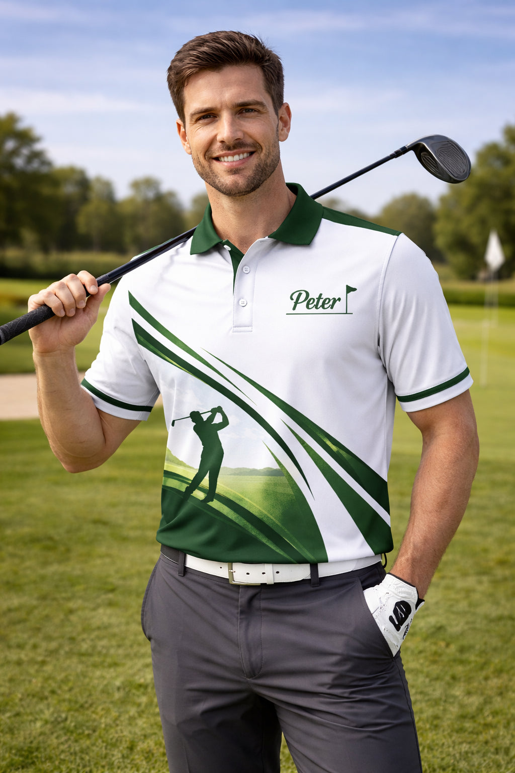 Personalized Golf Polo Shirt, Golf Shirt, Summer Golf Polo Shirt, Short Sleeve Golf Shirt, Polo for Golfer, Custom Polo Shirt PLSGTP06