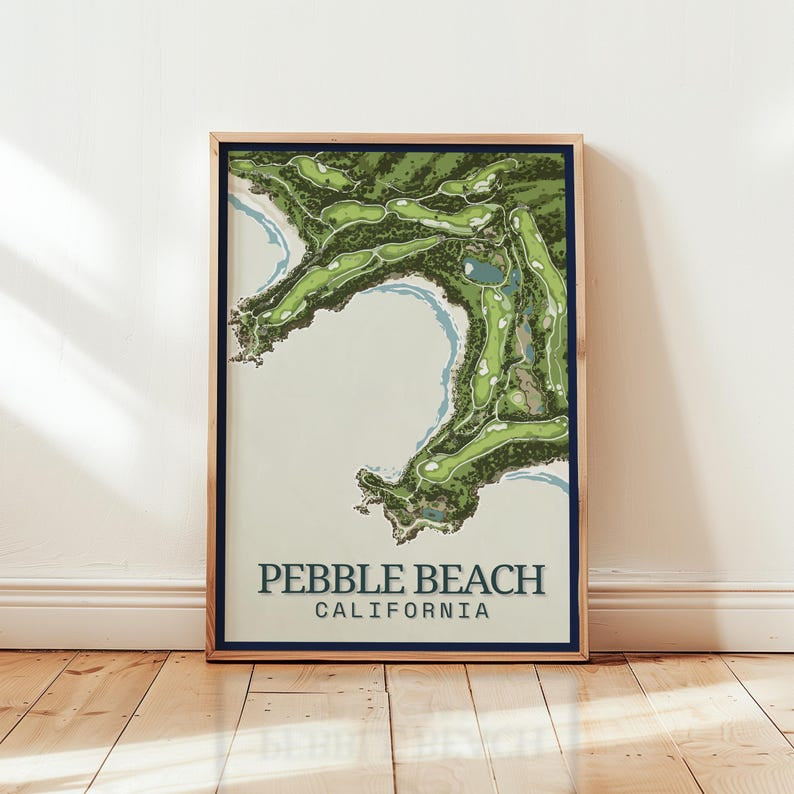 Set of 3 Famous Golf Courses Prints (Augusta, Pebble Beach, St Andrews), Masters Golf Posters, Golf Poster For Home Decor, Vintage Art Poster PTGTP17