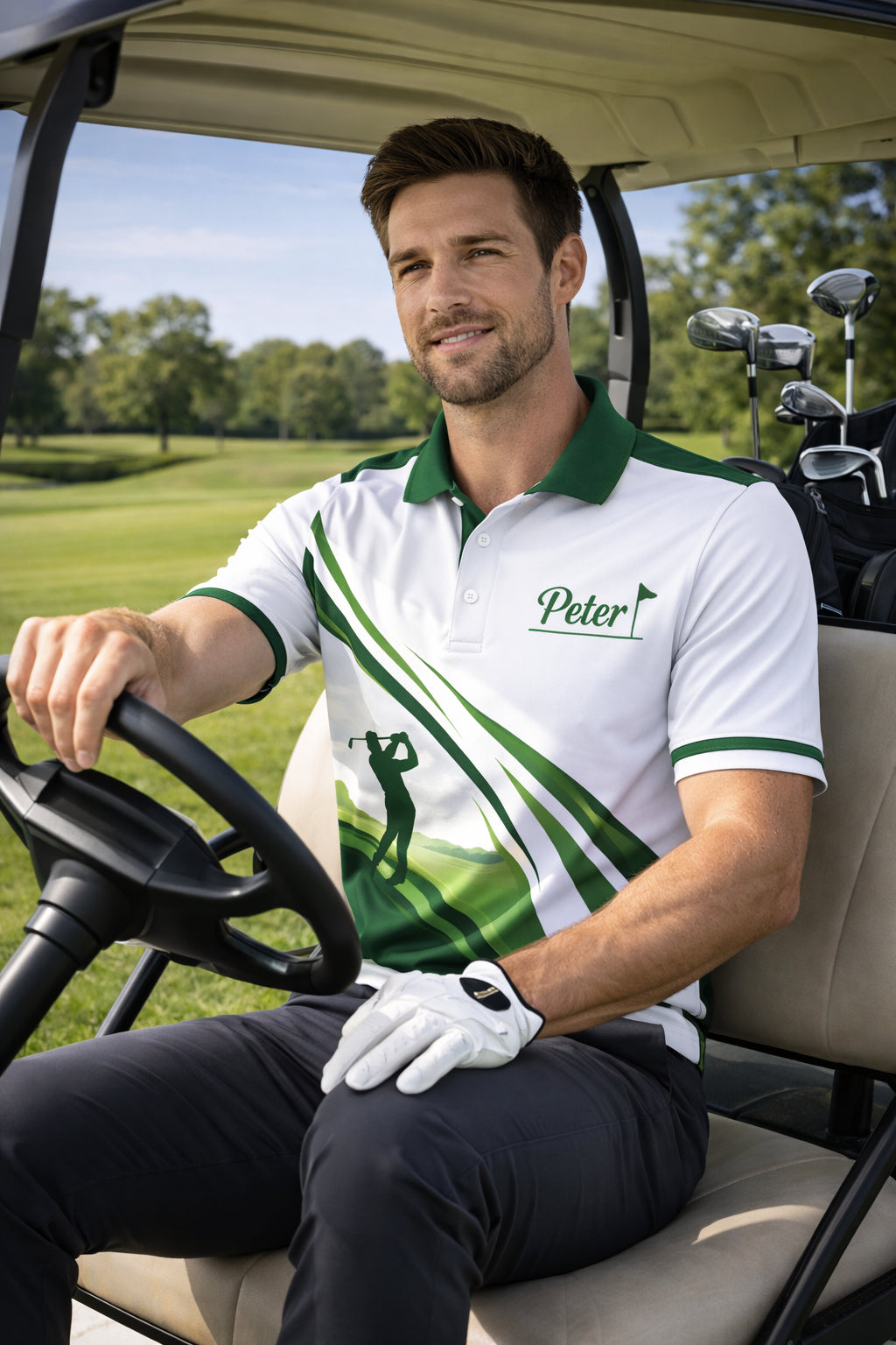 Personalized Golf Polo Shirt, Golf Shirt, Summer Golf Polo Shirt, Short Sleeve Golf Shirt, Polo for Golfer, Custom Polo Shirt PLSGTP06