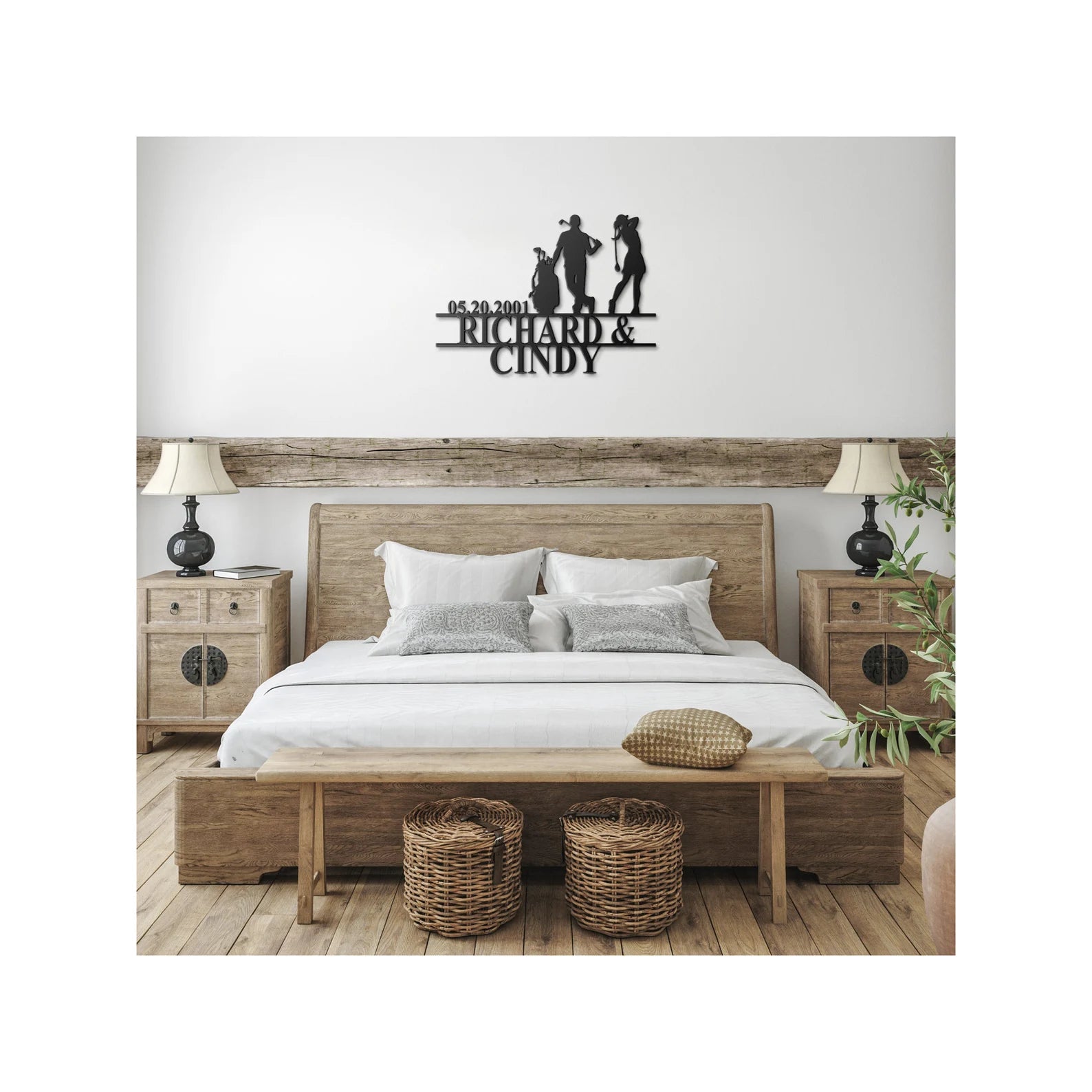 Custom Husband And Wife Golf Metal Sign, Gift For Golf Lovers, Couple Golfer Golf Player Sign Steel Wall Hanging. MWAGTP09