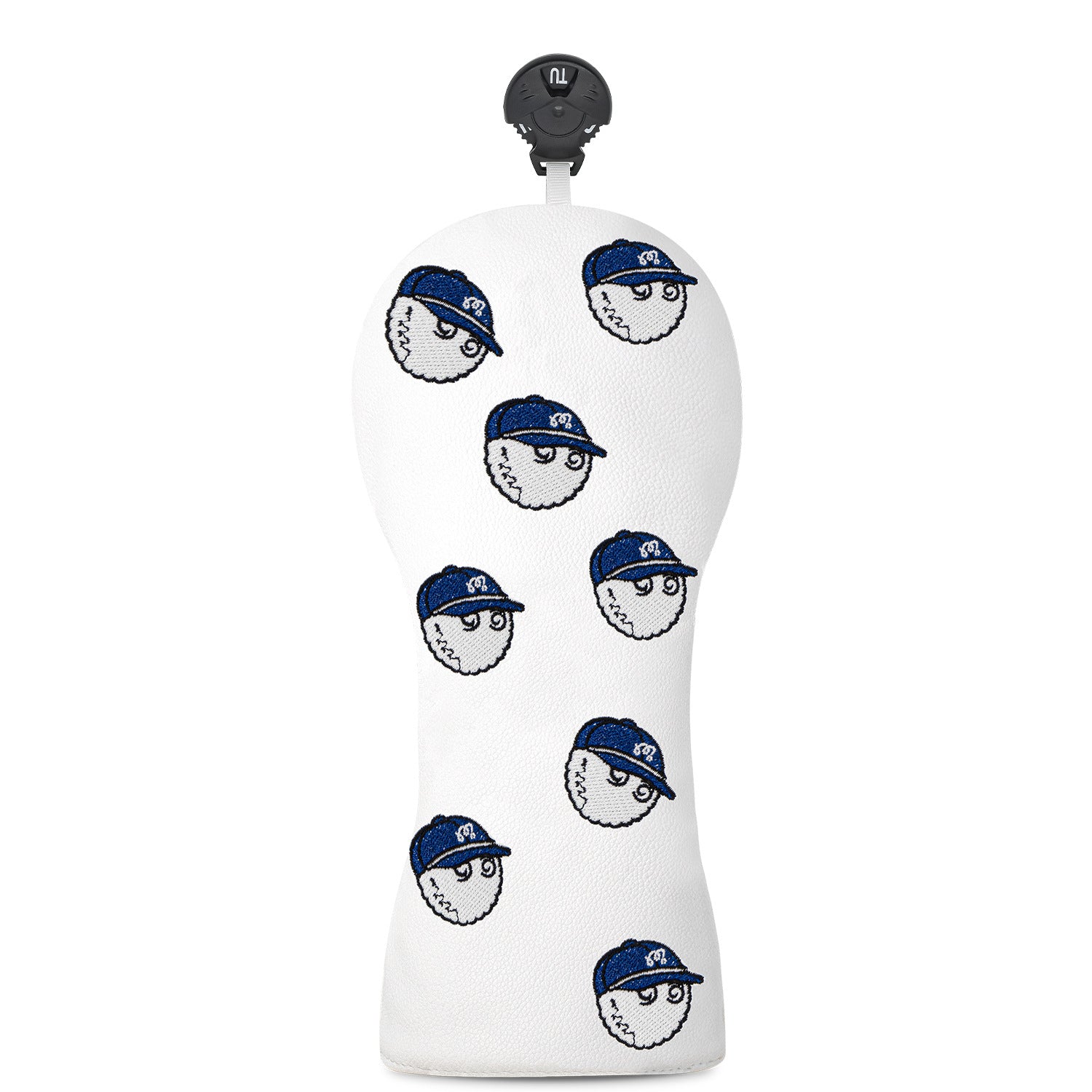 White Fisherman Golf Club Protective Cover, Thickened Waterproof Pu Embroidery, Driver and Fairway Wood Club Head Cover. GHGOLF3